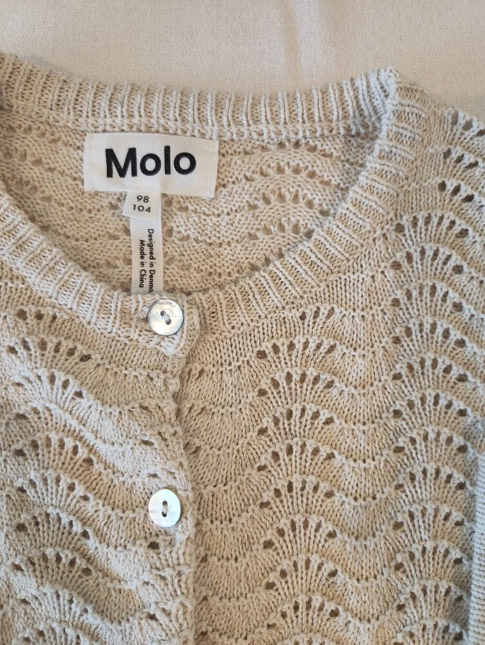 Molo Girl's 4 5 Knit Cardigan Twin Set Rasa & Gigi Tank & Sweater - Sand Melange